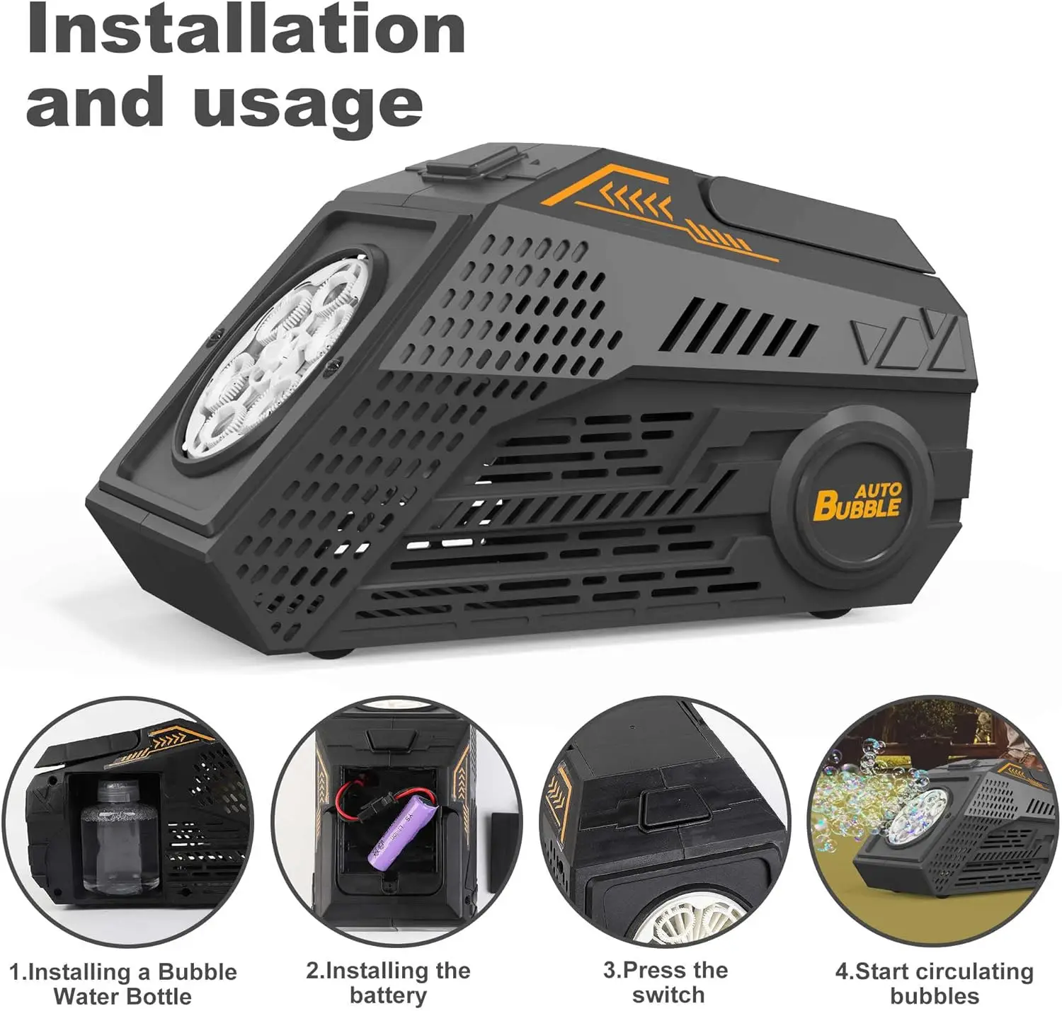 Máquina de burbujas automática para niños, soplador de burbujas de jabón eléctrico portátil con juguetes ligeros, altavoz, juegos al aire libre, cumpleaños, boda - imagen 4