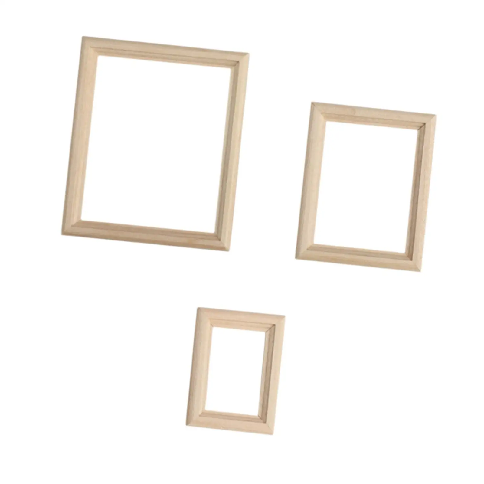 3Pcs 1 : 12 Scale Photo Props Mini Picture Frames for Toddlers 3+ Boys Kids