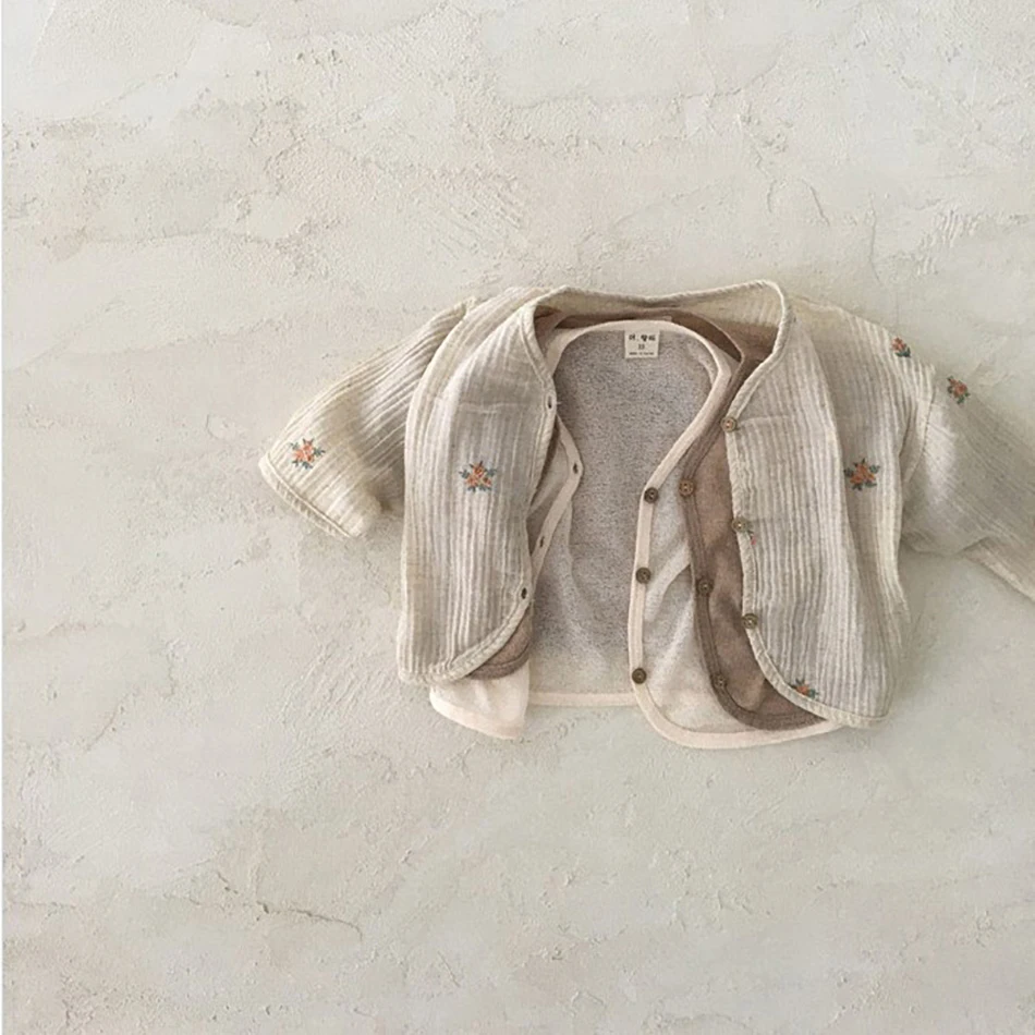 Veste légère à manches longues pour enfants, cardigan coréen pour bébés garçons et filles, manteau décontracté pour bébé, document solide, été, 0 à 3 ans - imagen 2
