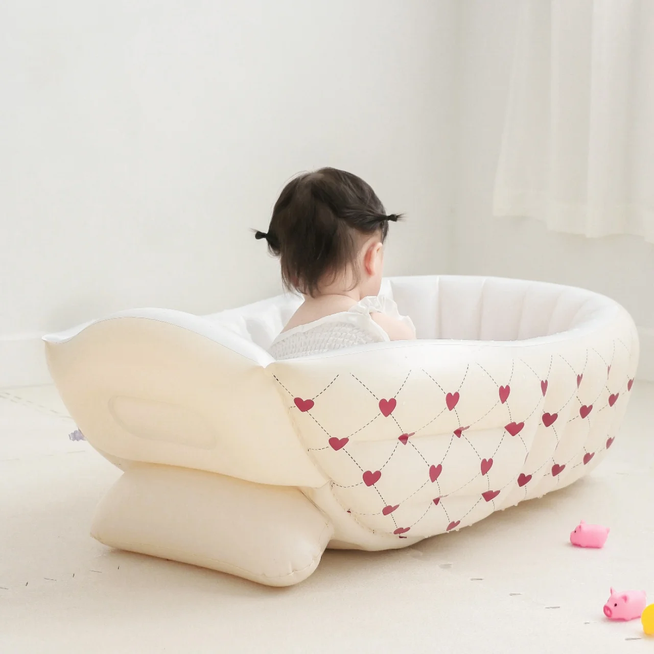 Bañera inflable portátil con soporte dorsal para bebé - imagen 4
