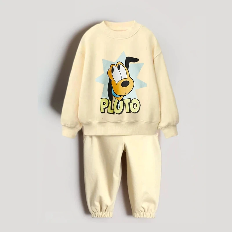 Disfraz de otoño de Disney, sudaderas con estampado de Pato Donald para niños y niñas, sudaderas con capucha encantadoras de nuevo estilo, pantalones de chándal, 2 unid/set, ropa exterior - imagen 3