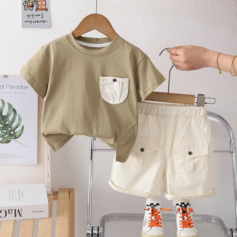 Conjunto verano bebé camiseta ligera manga corta y pantalón corto - imagen 3