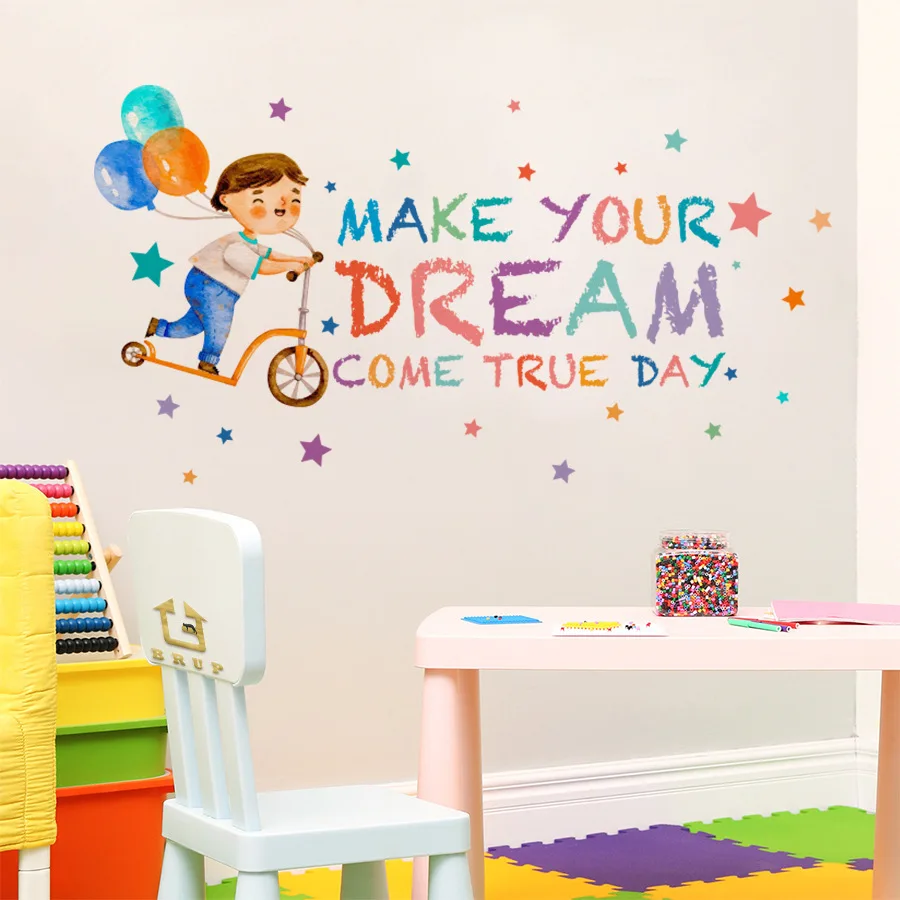 Pegatinas de pared de bicicleta para niños, graffiti de globos, pegatinas de pared autoadhesivas, pegatinas de decoración del hogar