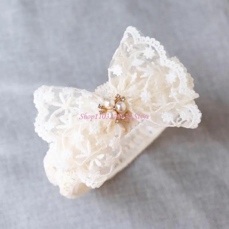 R6FD diadema ancha para niña pequeña, diadema encaje dulce para niña, tocado princesa para niño - imagen 3