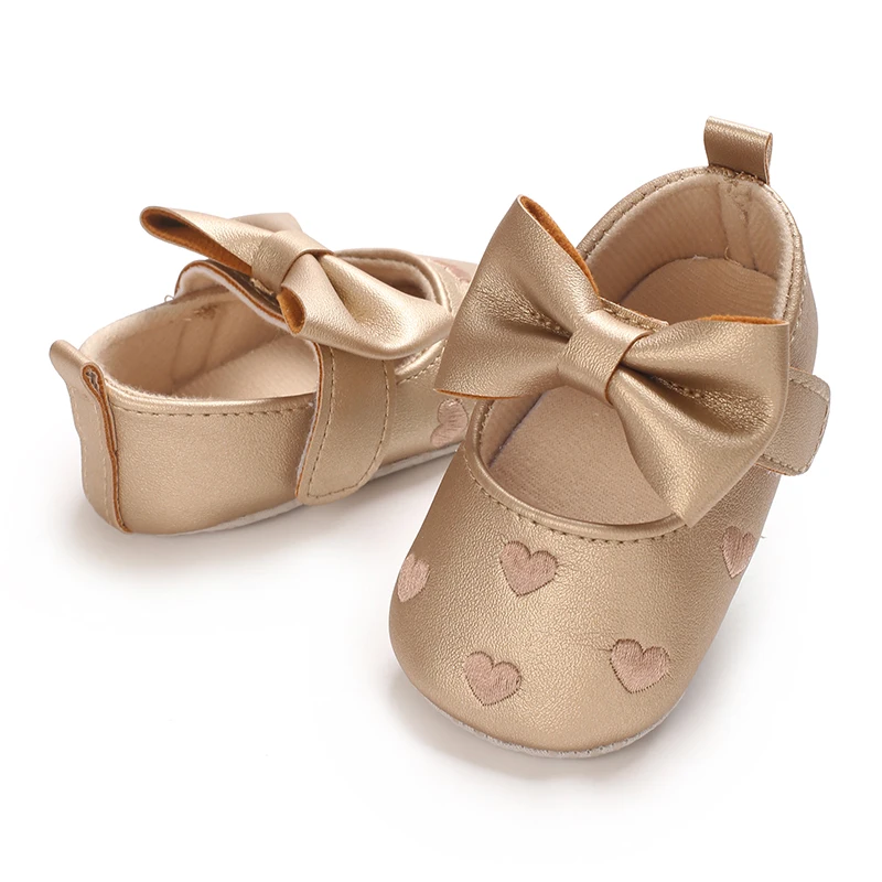 Zapatos de bebé otoño suela blanda antideslizante con lazo y corazón - imagen 3
