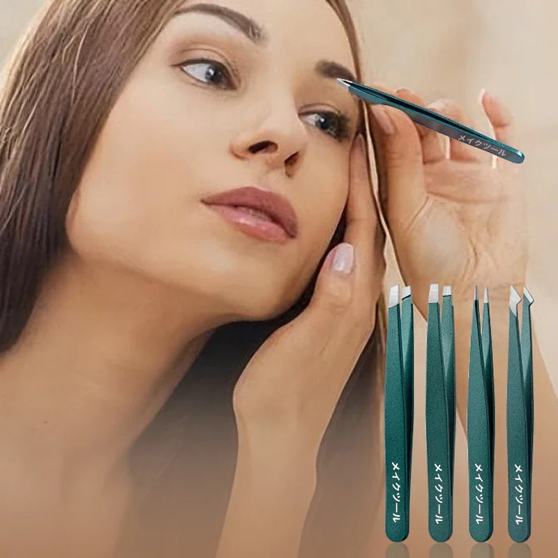 Clip de extracción para pinzas de cejas y pestañas, herramientas de belleza de acero inoxidable, pinzas de extensión de cabello, maquillaje profesional colorido, 2/4/6 Uds. - imagen 2