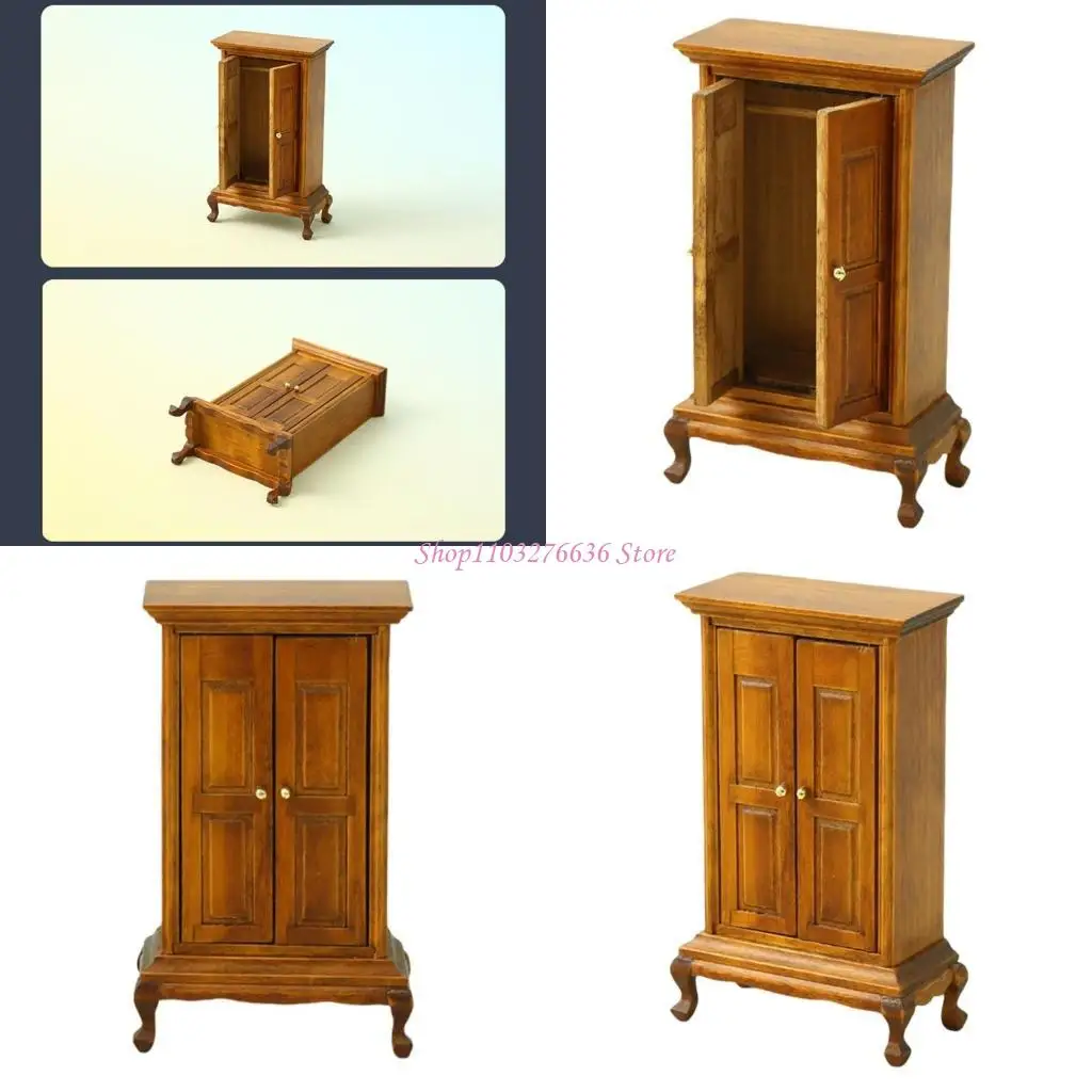 Armario madera R6FD para muñeca Armario juguete decorativo Play