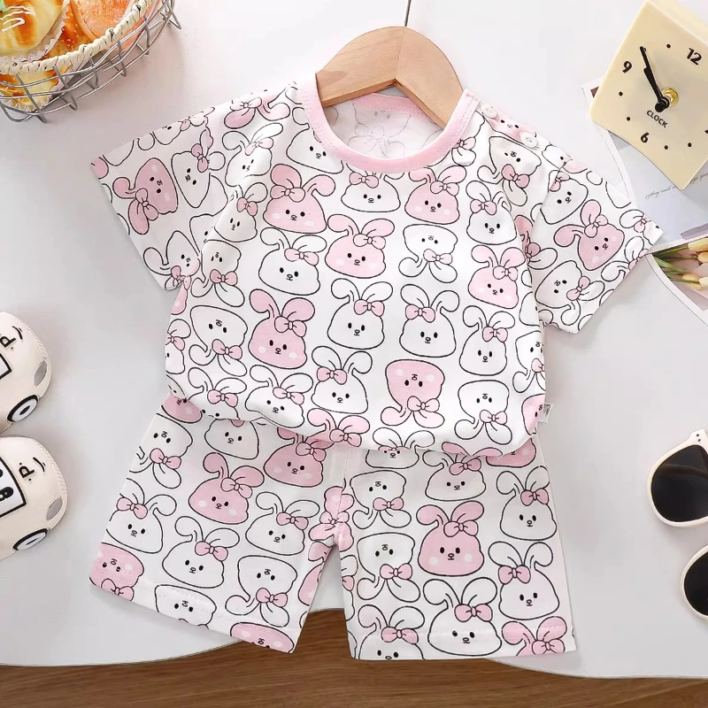 Pijama de manga corta para bebé con estampado de dibujos animados - imagen 5
