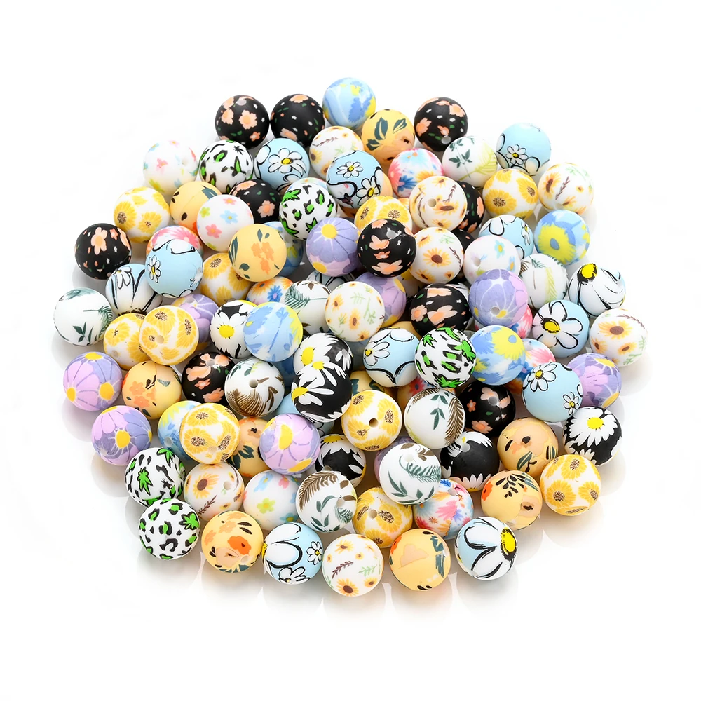 Cuentas de silicona floral para cadenas de chupete artesanales - imagen 4