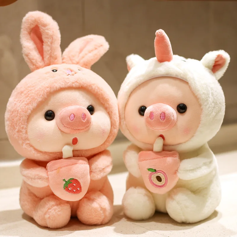 Lindo juguete de peluche de animales de té de leche, cerdo cambiante, muñeca de tela, conejos, juguetes para niños, juguetes de peluche, almohada, regalo - imagen 2