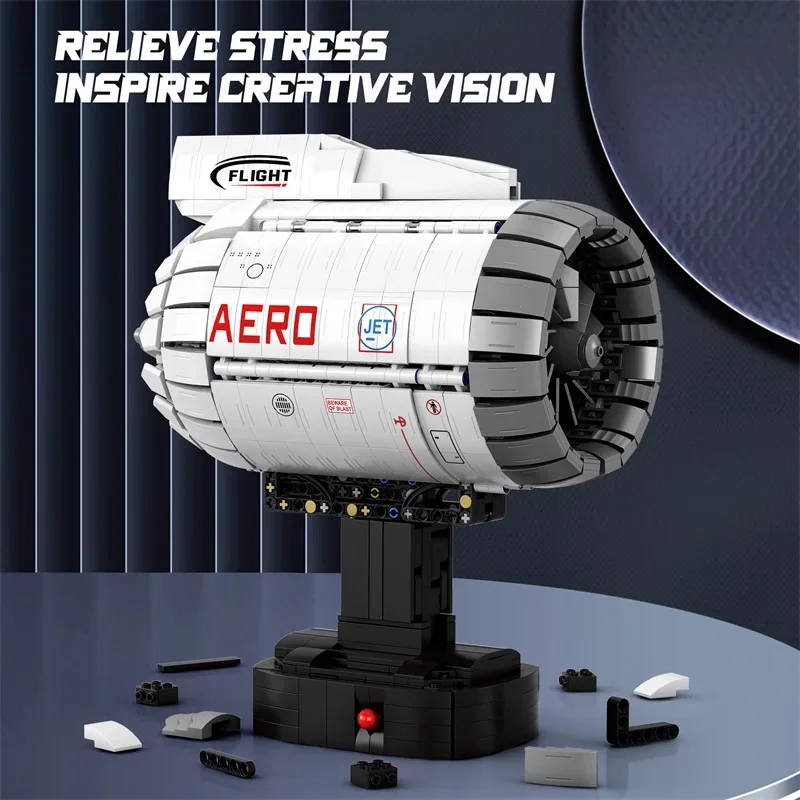 1786 Uds. Turbofan de aviación bloques de construcción modelo de motor de avión juguete educativo DIY regalo de vacaciones para niños adultos decoración de escritorio - imagen 4