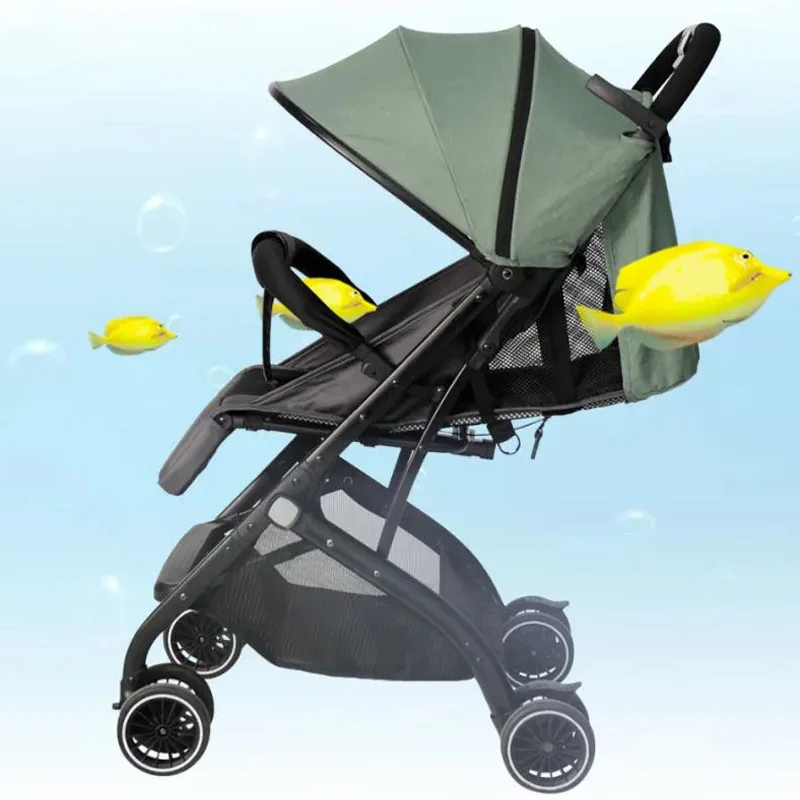 Cochecito de bebé plegable portátil, carrito multifuncional para niños, extraíble y lavable, ligero, de cuatro ruedas - imagen 3