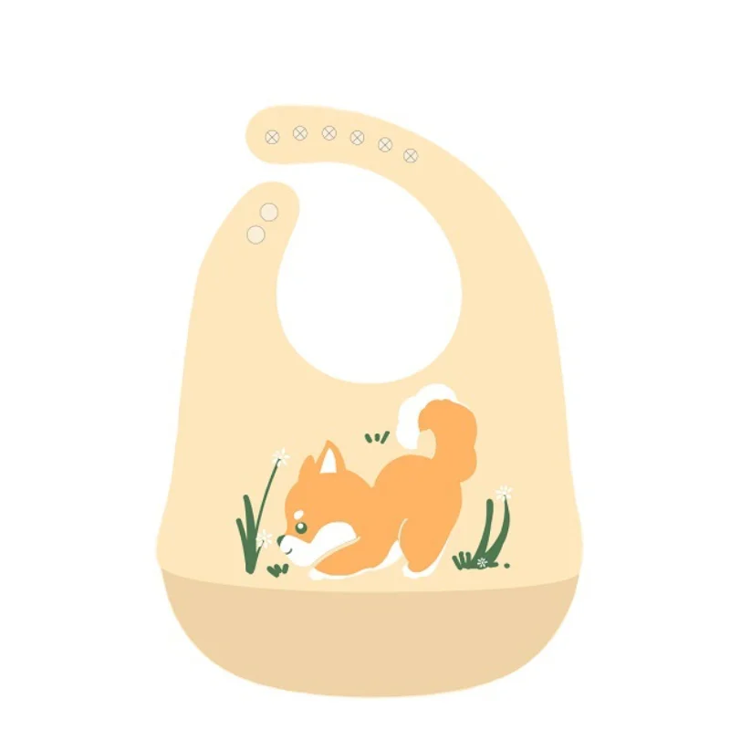 Baberos impermeables para bebé, material para bebé, babero con estampado de animales de dibujos animados, babero de silicona suave ajustable para niña y niño, material de alimentación de bebé - imagen 4