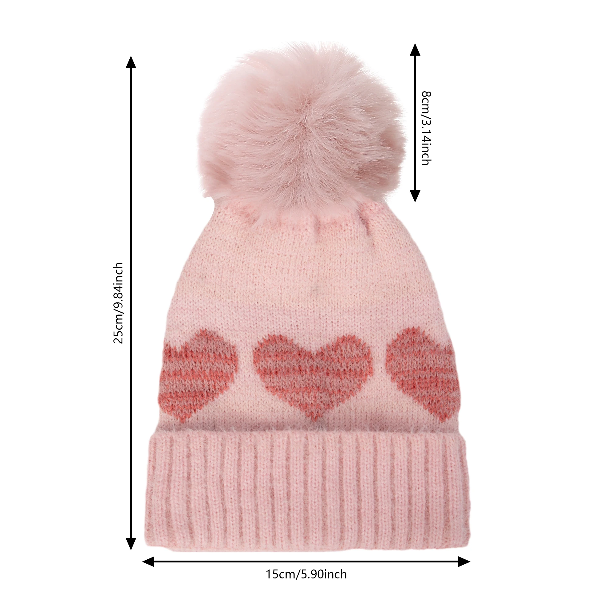 Gorros infantiles de invierno con pompones rojos y chenilla suave - imagen 3
