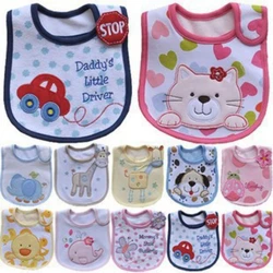 Babero bordado antisaliva para bebés – Estampado animado