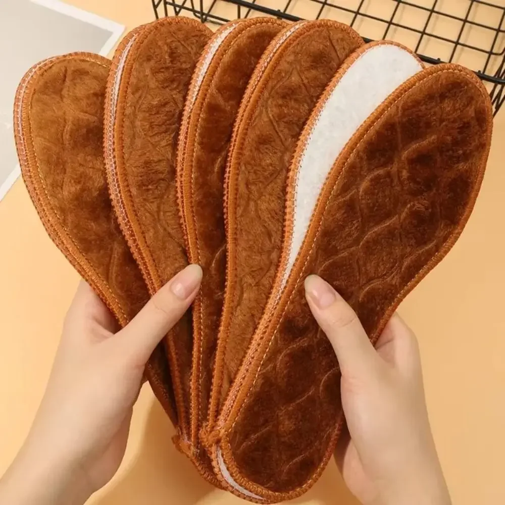 3 pares de plantillas transpirables de lana de Alpaca, plantillas gruesas de lana suave para invierno, plantillas térmicas de absorción de sudor, cuidado de los pies