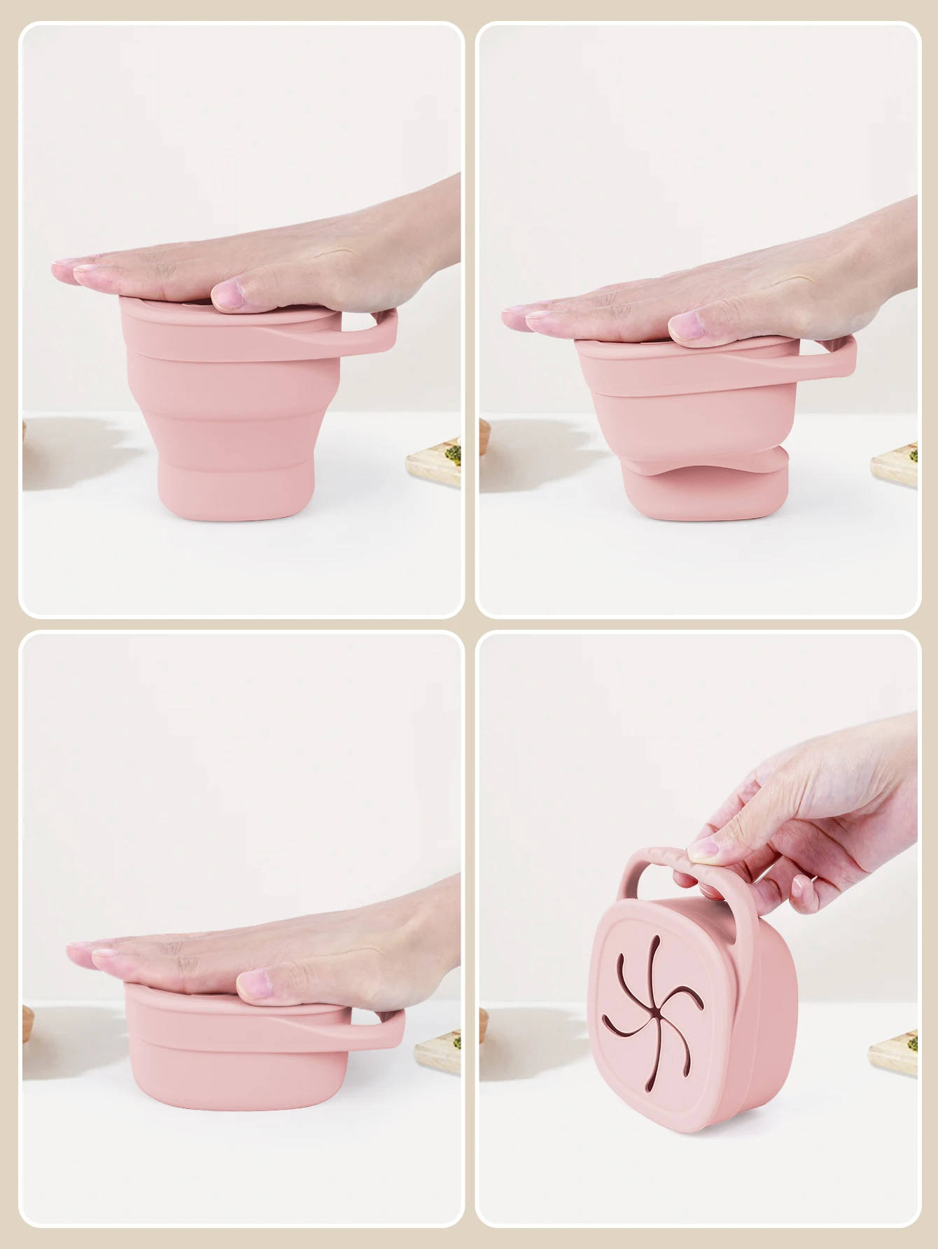 Caja de aperitivos silicona para bebé portátil, alimentación - imagen 3