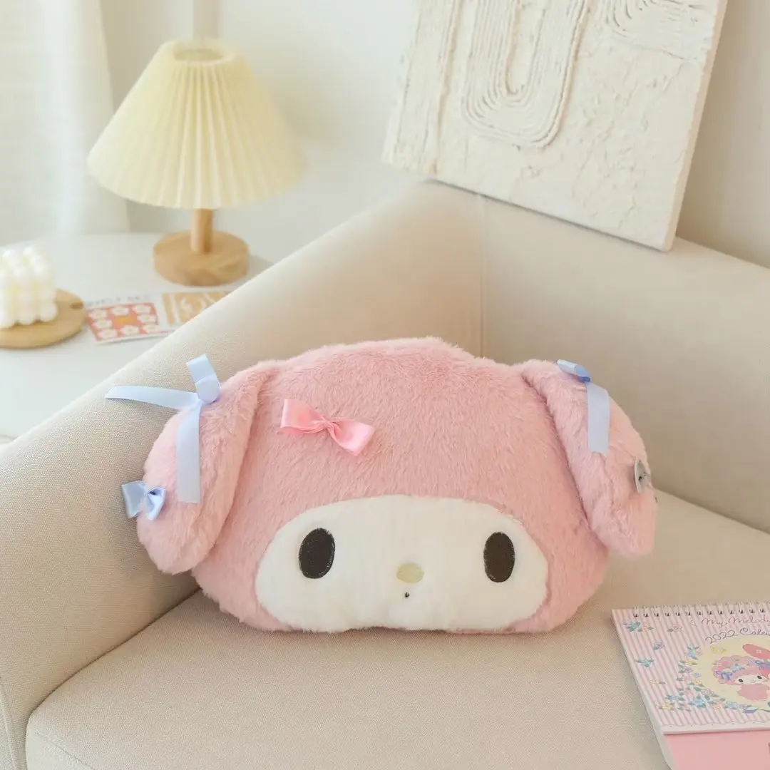 Sanrio-funda para cinturón de seguridad para reposacabezas de asiento de coche, cojín trasero suave y cómodo Kawaii, manta de almohada, regalos de Navidad para niña - imagen 4