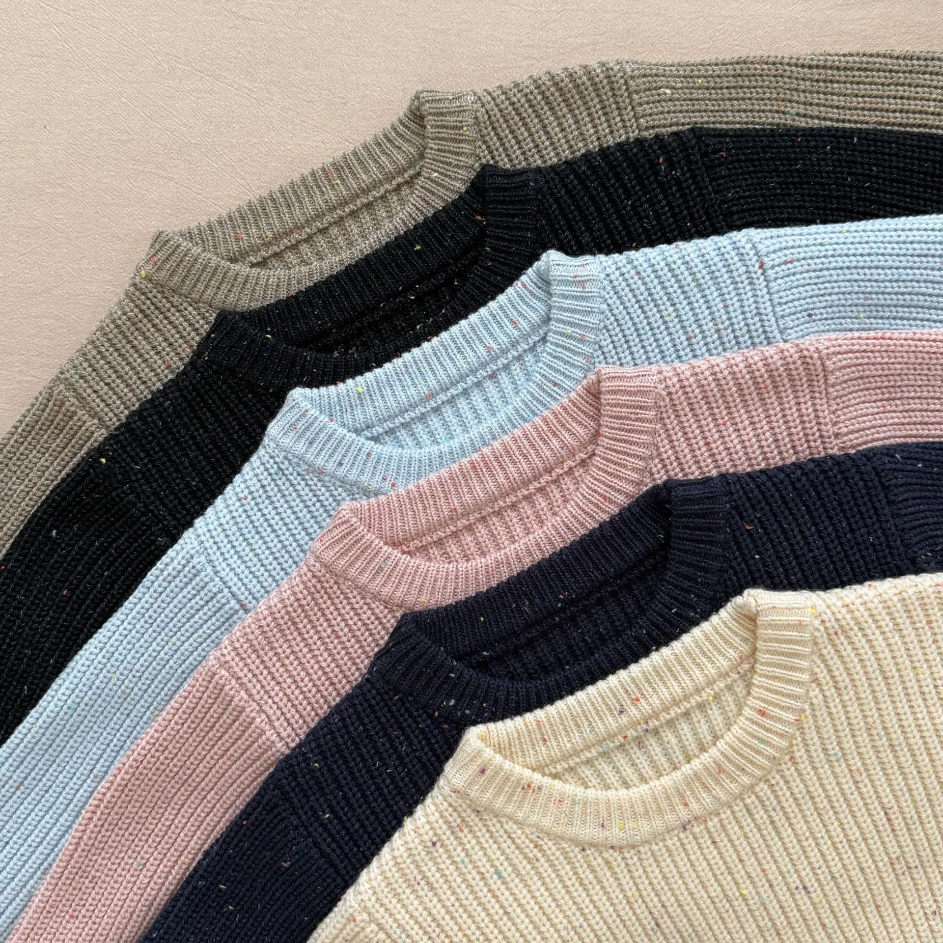 2026 primavera nuevos suéteres para bebés cuello redondo jersey de punto para niños suéteres para niñas con puntos coloridos - imagen 4