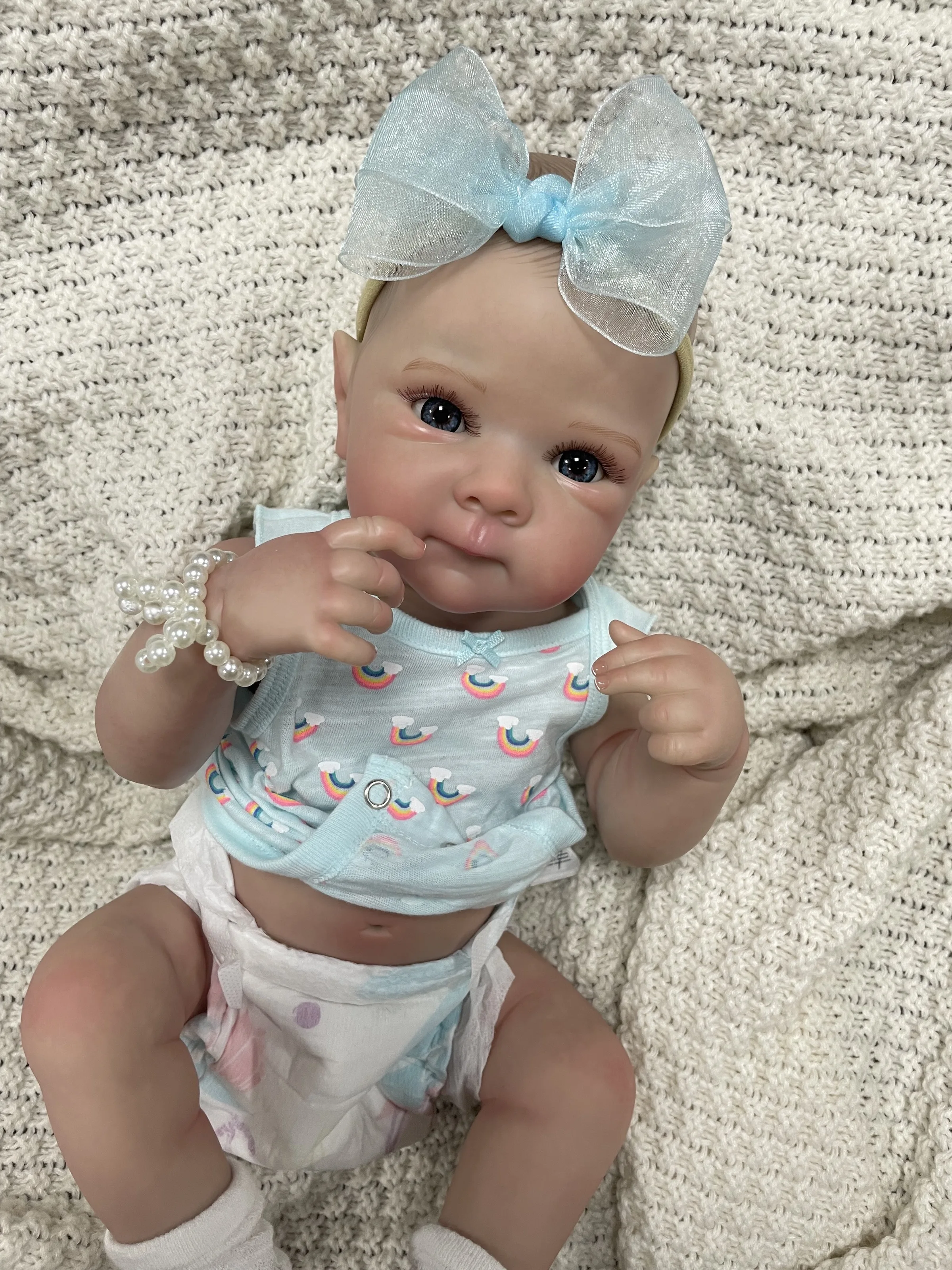 Bettie-Muñeca Reborn lavable de vinilo de silicona para niña, cuerpo completo de 18 pulgadas, con pelo realista pintado, juguetes para bebé, regalo de Navidad - imagen 3