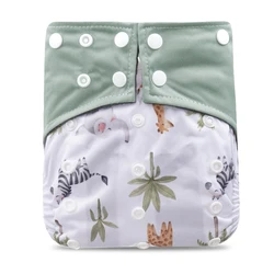 HappyFlute-pañal reutilizable y lavable para bebé, pañal de Tela con estampado de moda, con bolsillo de carbón de bambú, de una pieza, nuevo