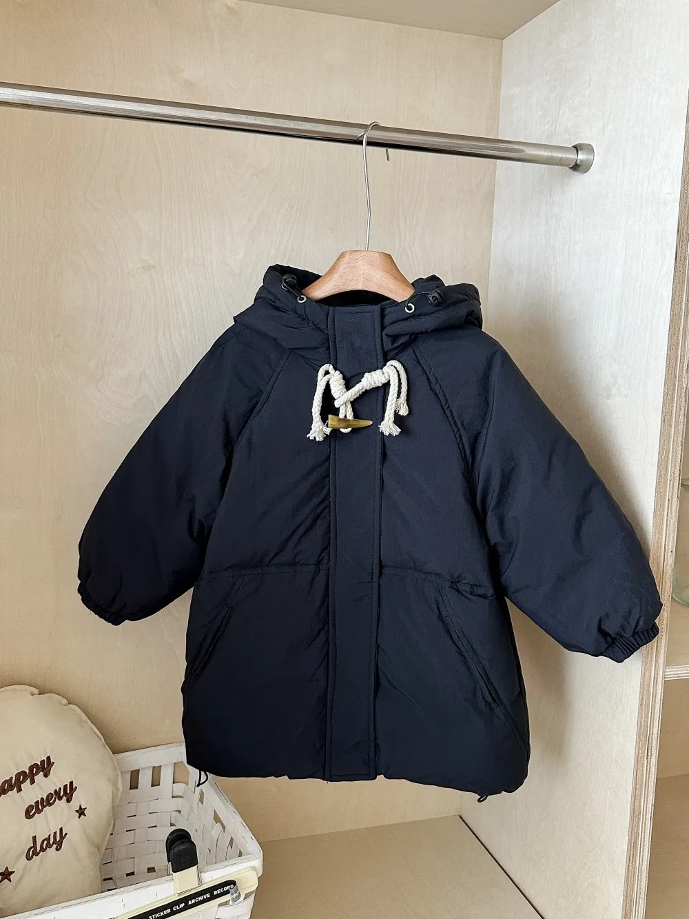 Abrigo largo de invierno con capucha para niños - imagen 4