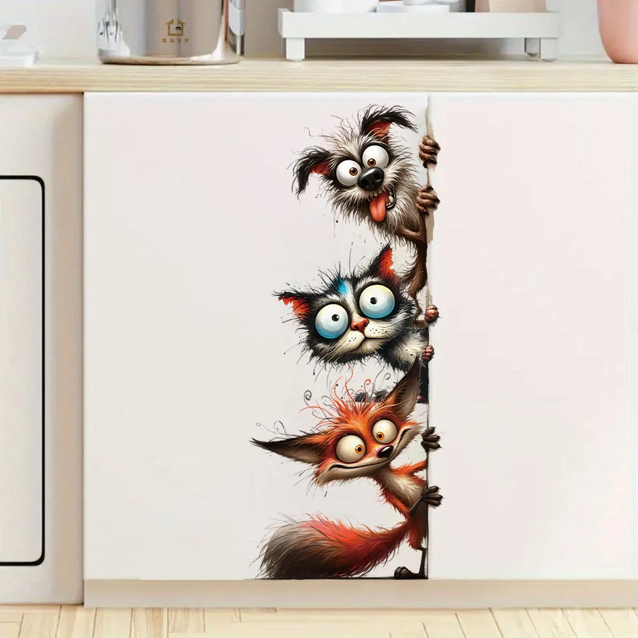 Pegatinas de pared autoadhesivas de dibujos animados, pegatinas lindas y divertidas, pegatinas decorativas impermeables para entrada de dormitorio - imagen 2