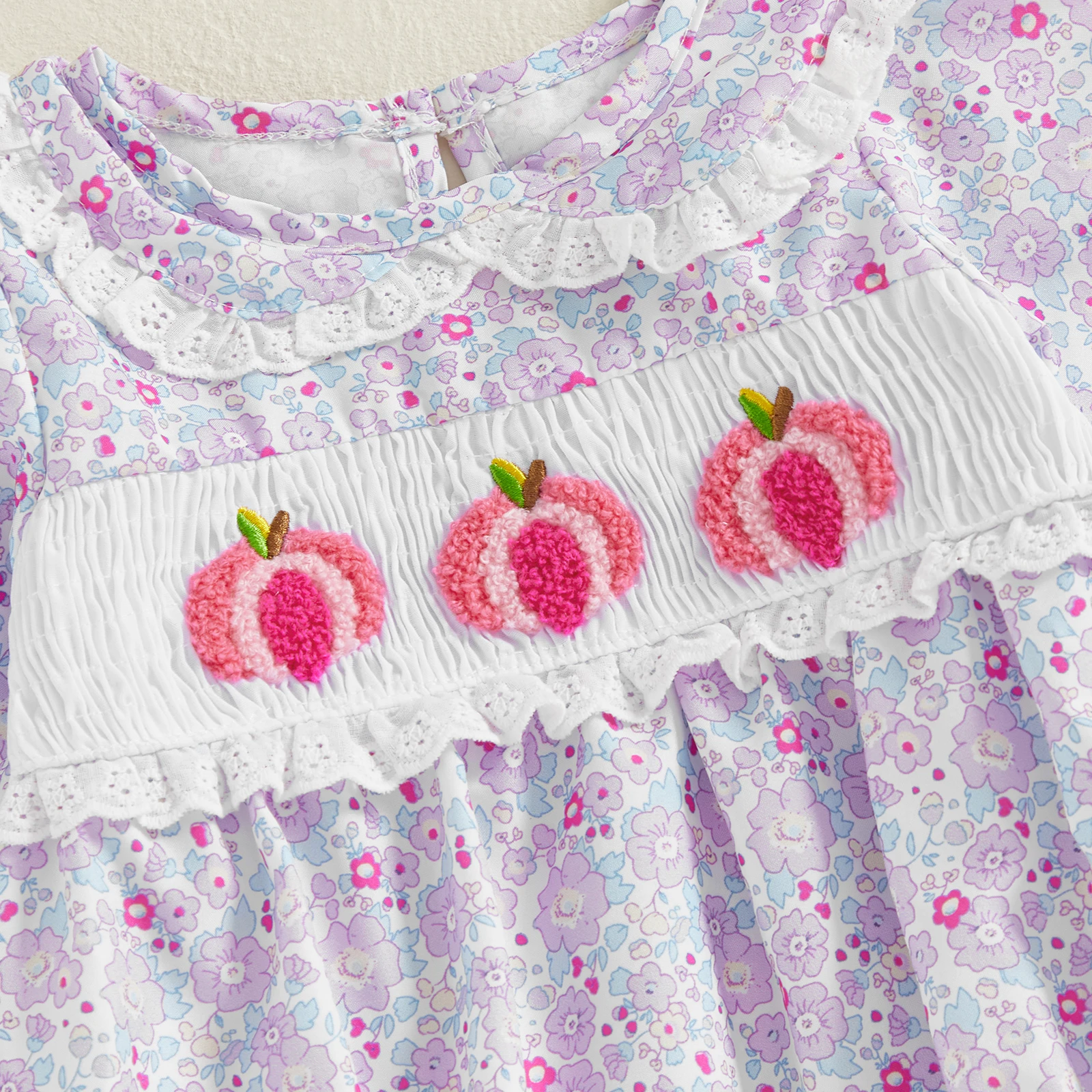 SUNSIOM-Pelele de Halloween para niña de 0 a 18 meses, mono de manga larga con adorno de encaje ahumado Floral de calabaza, ropa bonita de otoño - imagen 5