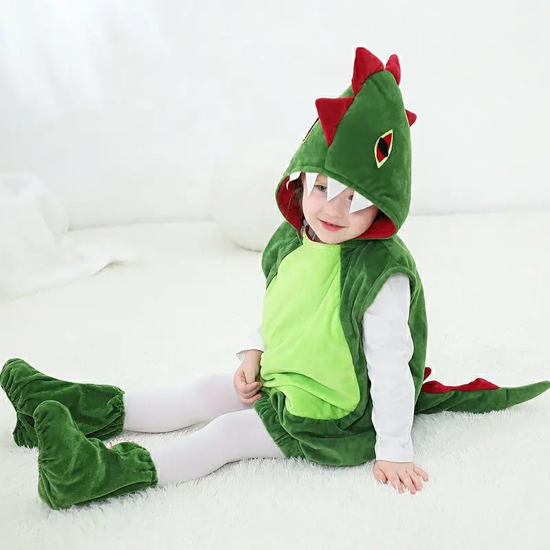Disfraz de Halloween para chico, conjunto de disfraz de dinosaurio, ropa para niño, disfraz de Cosplay bonito, ropa de actuación de dibujos animados para niña de guardería