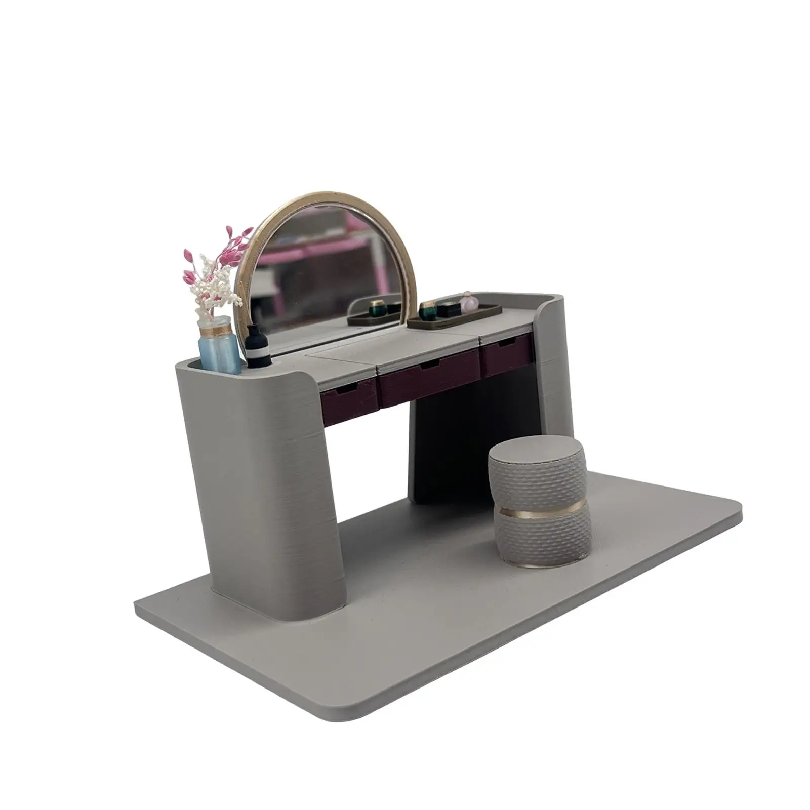 Mesa de tocador mini desplegable para casa de muñecas en miniatura - imagen 3