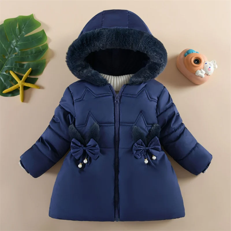 Parka de felpa con capucha para bebé – Cálida para otoño e invierno - imagen 3
