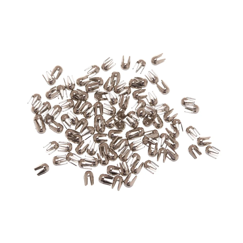 Mini hebilla de martillo de garra de 2mm, cuentas redondas de Metal dorado/plateado/bronce/negro, botón de muñeca súper pequeño, accesorios de ropa para muñecas DIY, 100 piezas - imagen 4