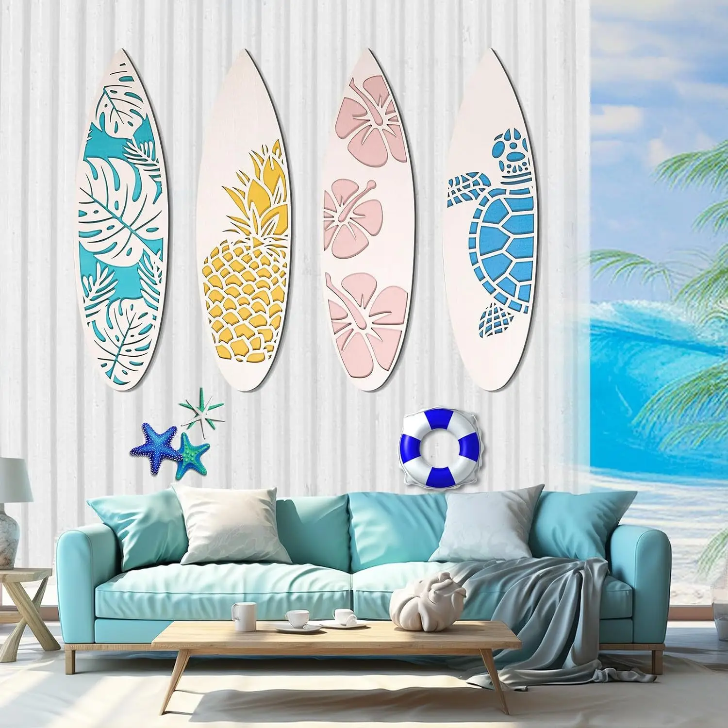 Tablero de madera tropical hawaiano para pared de habitación infantil - imagen 5