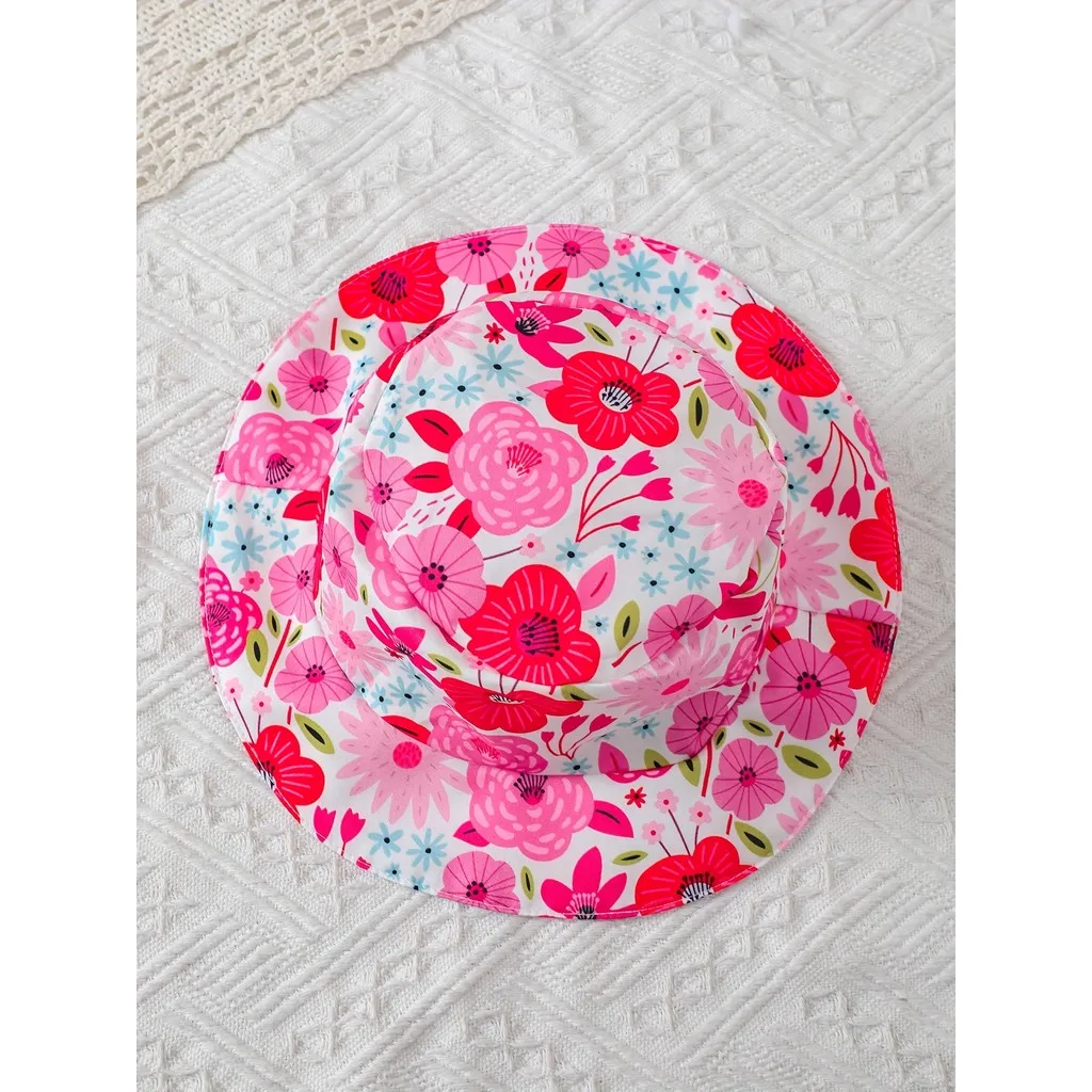 Vestido verano para niña sin mangas rosa con doble lazo y sombrero - imagen 5