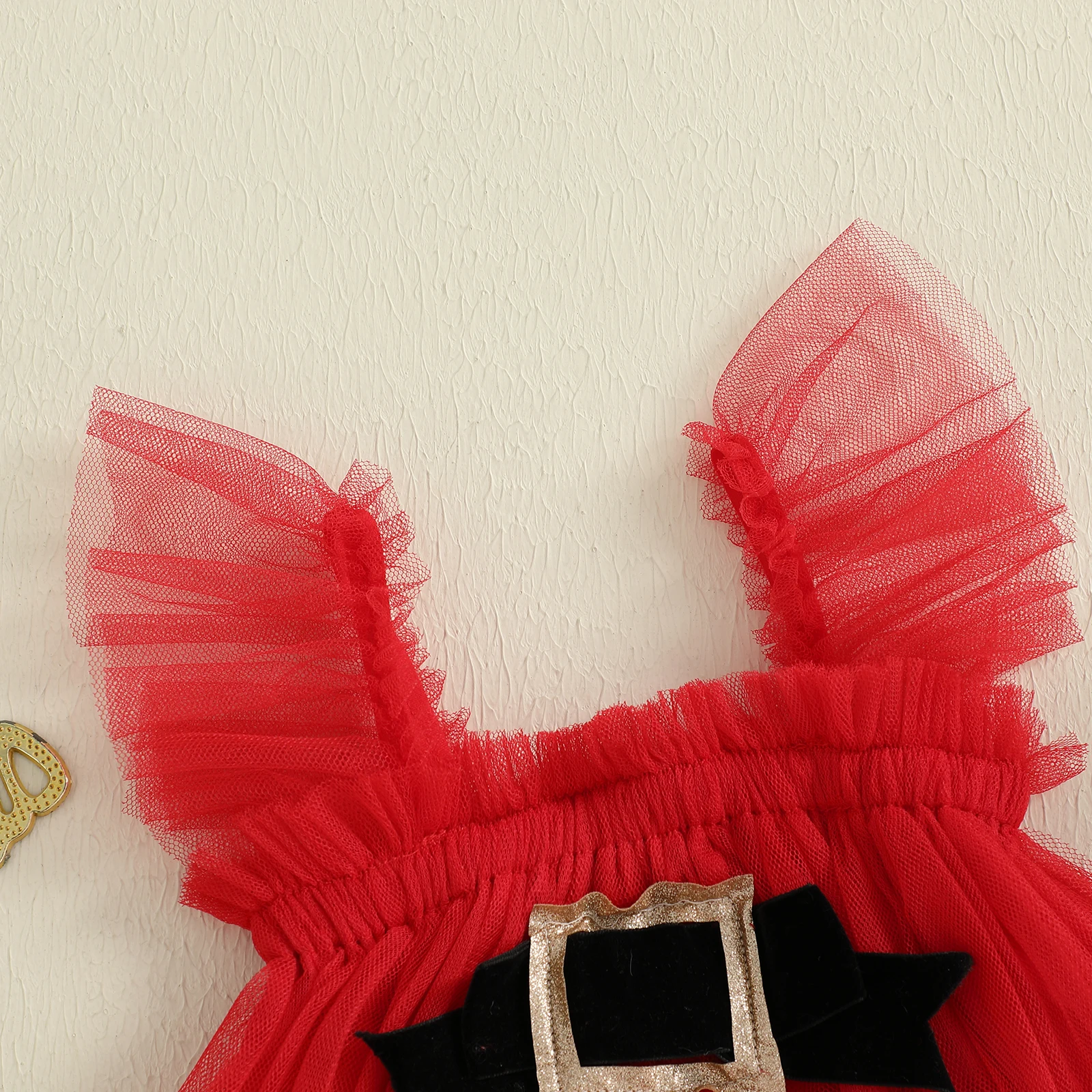 VISgogo Vestidos de tul para niñas pequeñas Vestido de princesa sin mangas con bola de piel navideña a la moda para la vida diaria y la fiesta - imagen 4