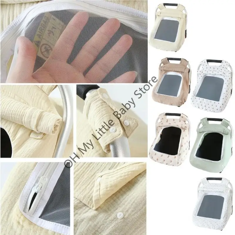 Cubierta cesta para cochecitos bebé M76C, funda para parabrisas, ventana transpirable, Protector cesta transporte, - imagen 3
