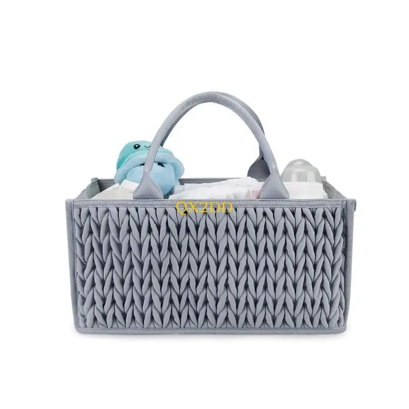 QX2D Travel Nursery Bin Bin Storage Canasta contenedor gran capacidad para pañales y toallitas Solución almacenamiento - imagen 2