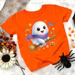 Camiseta de Halloween para niños y niñas con calabaza estampada