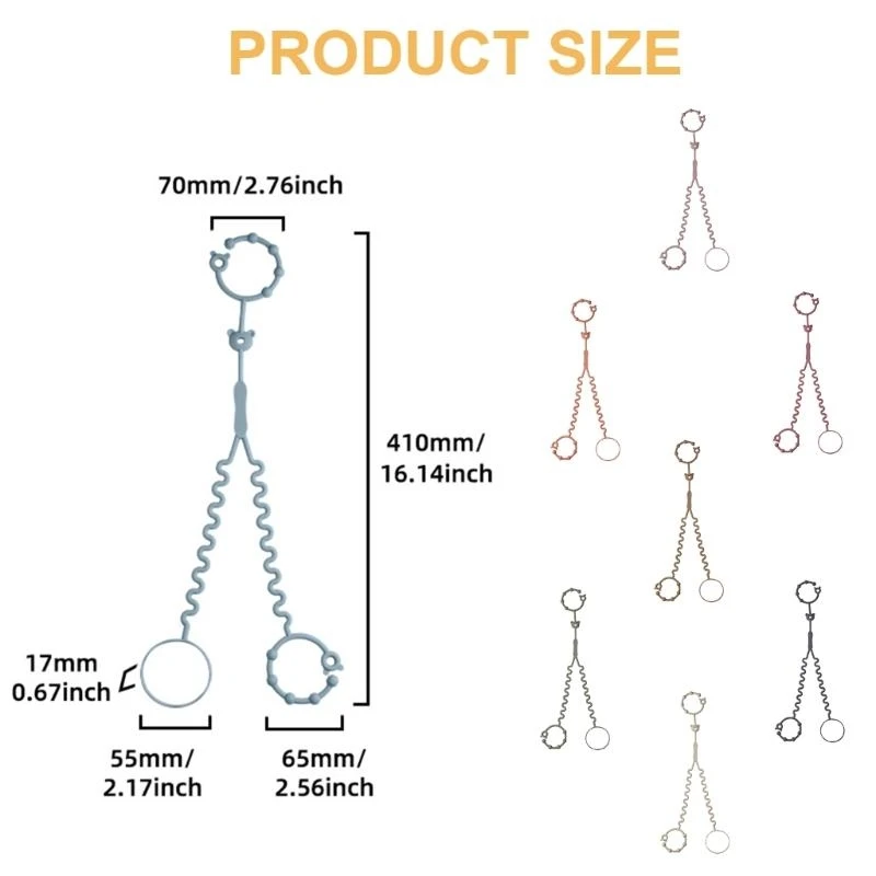 Taza y chupete silicona M76C para mantener bebé conveniente 2 en 1, taza para bebé y cordones juguete silicona, - imagen 5