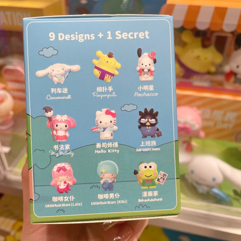 Sanrio personajes caja ciega juguetes día Kuromi Hello Kitty melodía Cinnamoroll Purin figura modelo coleccionar adornos - imagen 3