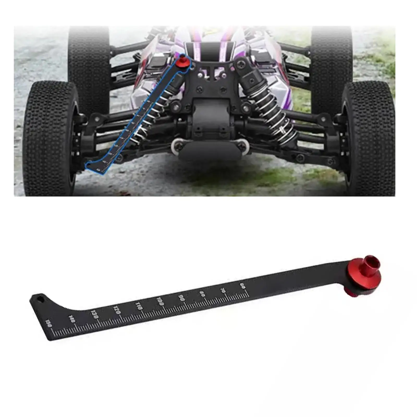 RC Absorber Measuring Tool Adjustable Shock Ruler for 1:8 Vehicle (Black)