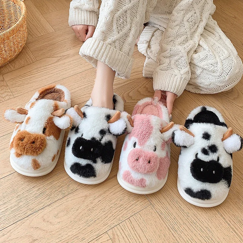 Zapatillas cálidas de invierno antideslizantes con punta cerrada