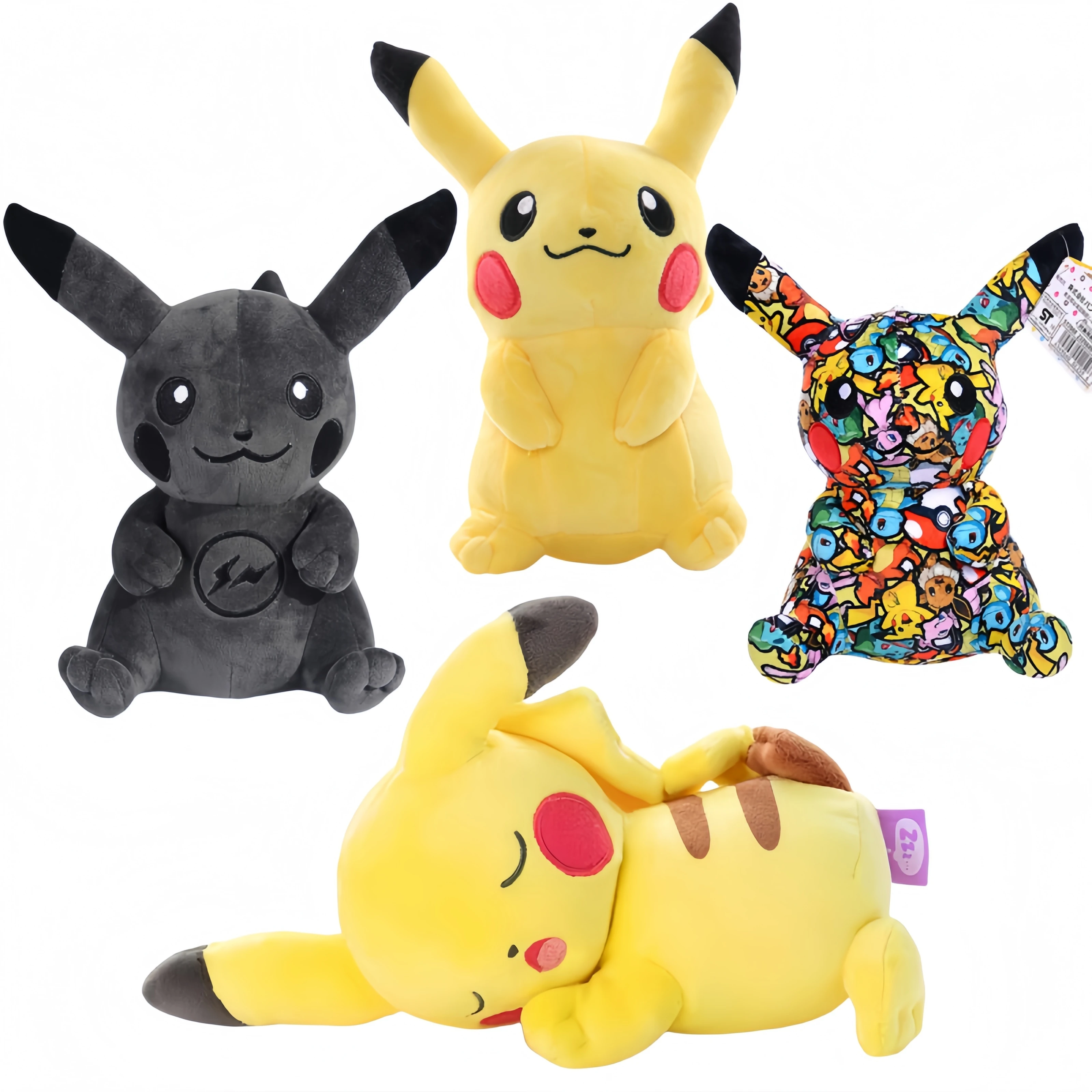 Pokémon Pikachu peluche negro que duerme sentado – Regalo para niños - imagen 4