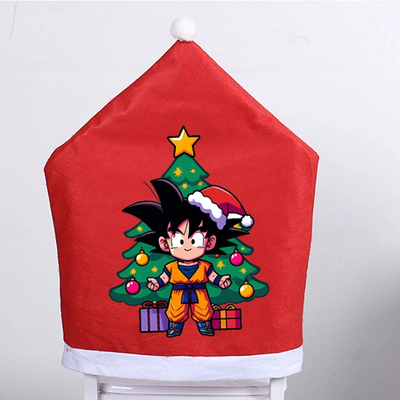 Funda navideña para silla con bola de dragones, decoración de mesa de Navidad, funda protectora para silla de comedor y cocina, decoración del hogar, suministros para fiesta de Navidad - imagen 4