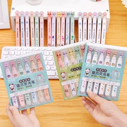 Rotulador fluorescente garra de gato Kawaii, estilo INS escolar