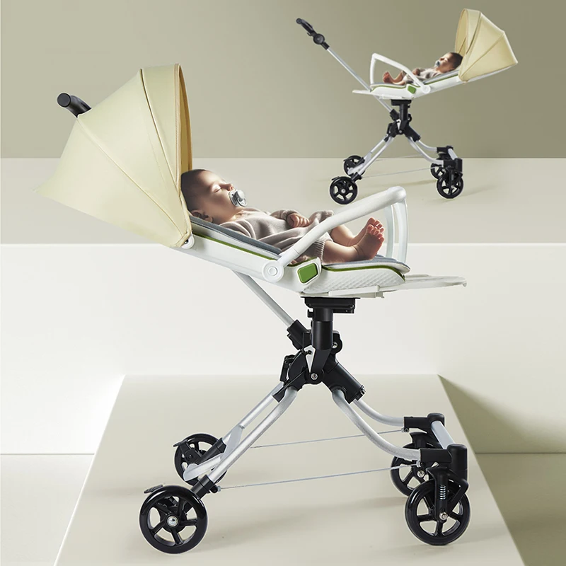 El cochecito puede sentarse y acostarse, cochecito doble tesoro de doble tamaño, artefacto de viaje para cochecito de segunda hijos - imagen 2