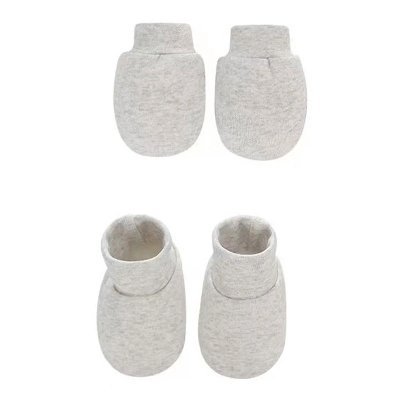 M76C 2 Pairs No Scratch Mittens Socks Set Anti Scratching Gloves Foot Covers Face for Protection Soft Cotton Hands Foots Ankle - imagen 4