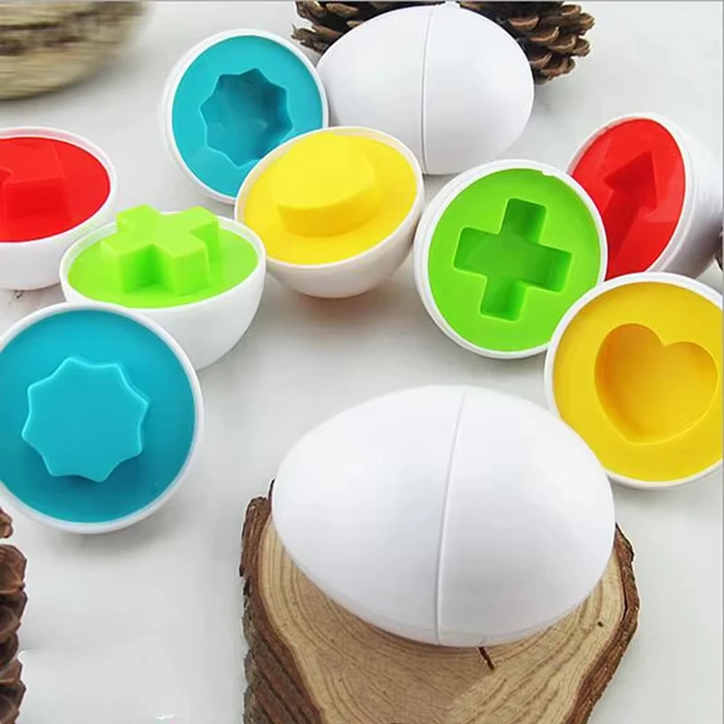 Juguetes Montessori, huevos a juego, forma de Color, reconocimiento, clasificación, rompecabezas, juguetes para niños pequeños de 1, 2 y 3 años, huevos de Pascua, juguetes educativos - imagen 2