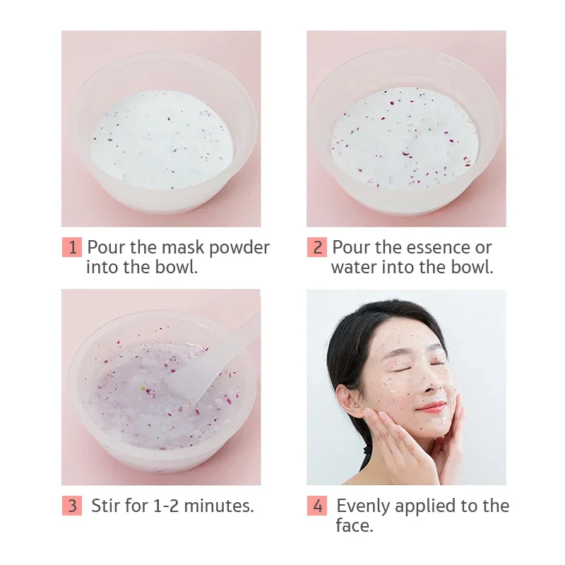 Mascarilla hidratante facial de gelatina - Colágeno rosa spa casero - imagen 2