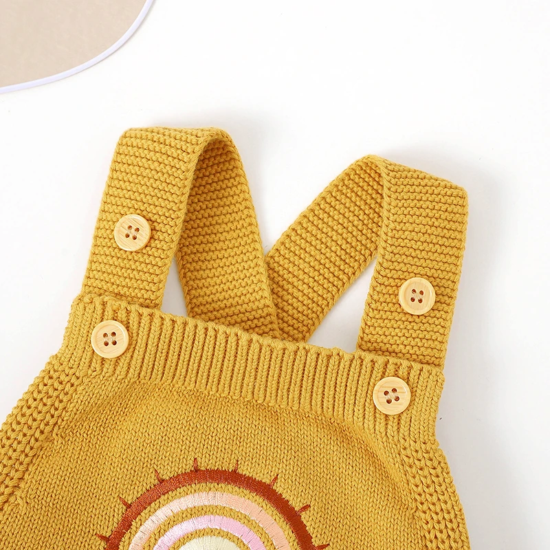 Body de bebé de 0 a 18m, monos de algodón sin mangas para recién nacidos, niños y niñas, mono con bordado de arcoíris, trajes para niños pequeños, monos - imagen 4